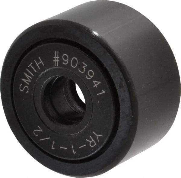 Accurate Bushing - 7/16" Bore, 1-1/2" Roller Diam x 7/8" Roller Width, Steel Yoke Cam Follower - 5,560 Lb Dynamic Load Capacity, 15/16" Overall Width - Apex Tool & Supply