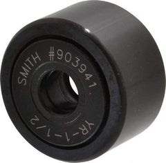 Accurate Bushing - 7/16" Bore, 1-1/2" Roller Diam x 7/8" Roller Width, Steel Yoke Cam Follower - 5,560 Lb Dynamic Load Capacity, 15/16" Overall Width - Apex Tool & Supply