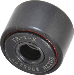 Accurate Bushing - 5/16" Bore, 1" Roller Diam x 5/8" Roller Width, Steel Yoke Cam Follower - 3,030 Lb Dynamic Load Capacity, 11/16" Overall Width - Apex Tool & Supply