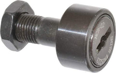 Accurate Bushing - 22mm Roller Diam x 12mm Width, 10mm Stud Diam x 23mm Length, Stud Cam Follower - Steel, 12mm Thread Length, M10x1 Thread, 36mm OAL, 5,700 N Dynamic Cap, 6,500 N Static Cap - Apex Tool & Supply