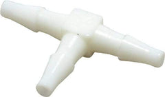Norgren - 1/16" Barb, Nylon Single Barbed Tube Union Tee - White - Apex Tool & Supply
