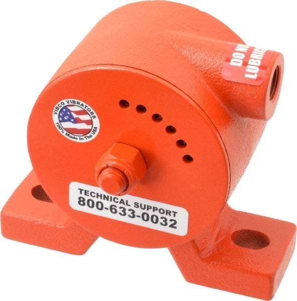 Vibco - 600 Lb. Force, 11 Cubic Feet per Minute, 6,800 RPM, 69 Decibel, Pneumatic Vibrator - 5-5/16" Long x 1-1/2" Wide x 4-5/8" High, 3/8 Port Inlet - Apex Tool & Supply