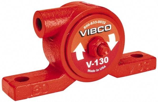Vibco - 80 Lb. Force, 7-1/2 Cubic Feet per Minute, 19,000 RPM, 72 Decibel, Pneumatic Vibrator - 4-7/8" Long x 15/16" Wide x 2-5/16" High, 1/8 Port Inlet, 1/8 Port Outlet - Apex Tool & Supply