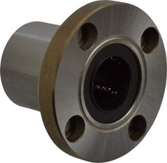 Value Collection - 3/4" ID, Round Flanged Single Linear Bearing - 1-1/4" OD - Apex Tool & Supply