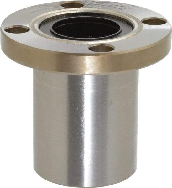 Value Collection - 1" ID, Round Flanged Single Linear Bearing - 1-9/16" OD - Apex Tool & Supply