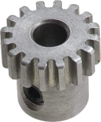 Boston Gear - 8 Pitch, 2-1/2" Pitch Diam, 20 Tooth Spur Gear - 1-1/4" Face Width, 7/8" Bore Diam, 2.06" Hub Diam, 14.5° Pressure Angle, Steel - Apex Tool & Supply