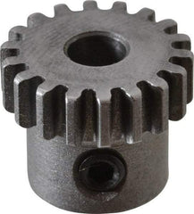 Boston Gear - 32 Pitch, 9/16" Pitch Diam, 18 Tooth Spur Gear - 0.188" Face Width, 3/16" Bore Diam, 0.45" Hub Diam, 14.5° Pressure Angle, Steel - Apex Tool & Supply