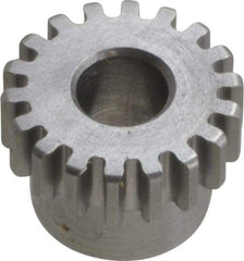 Boston Gear - 24 Pitch, 0.833" Pitch Diam, 18 Tooth Spur Gear - 1/4" Face Width, 5/16" Bore Diam, 0.7" Hub Diam, 14.5° Pressure Angle, Steel - Apex Tool & Supply