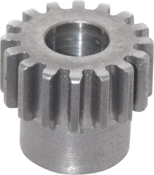 Boston Gear - 20 Pitch, 0.8" Pitch Diam, 16 Tooth Spur Gear - 3/8" Face Width, 3/8" Bore Diam, 0.66" Hub Diam, 14.5° Pressure Angle, Steel - Apex Tool & Supply
