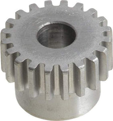 Boston Gear - 20 Pitch, 1" Pitch Diam, 20 Tooth Spur Gear - 3/8" Face Width, 3/8" Bore Diam, 0.84" Hub Diam, 14.5° Pressure Angle, Steel - Apex Tool & Supply
