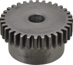 Boston Gear - 20 Pitch, 1.6" Pitch Diam, 32 Tooth Spur Gear - 3/8" Face Width, 3/8" Bore Diam, 1.32" Hub Diam, 14.5° Pressure Angle, Steel - Apex Tool & Supply