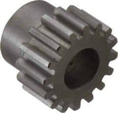 Boston Gear - 16 Pitch, 1" Pitch Diam, 16 Tooth Spur Gear - 1/2" Face Width, 1/2" Bore Diam, 0.81" Hub Diam, 14.5° Pressure Angle, Steel - Apex Tool & Supply