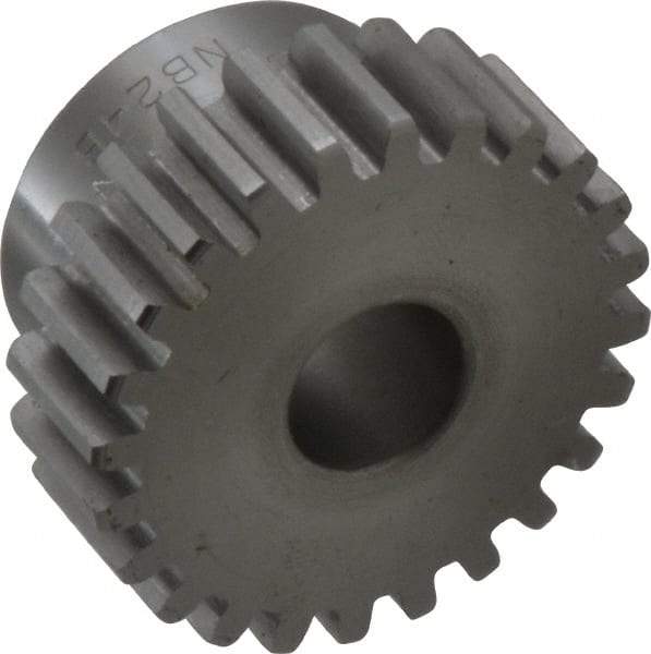 Boston Gear - 16 Pitch, 1-1/2" Pitch Diam, 24 Tooth Spur Gear - 1/2" Face Width, 1/2" Bore Diam, 1.2" Hub Diam, 14.5° Pressure Angle, Steel - Apex Tool & Supply