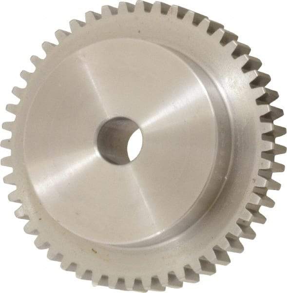 Boston Gear - 16 Pitch, 3" Pitch Diam, 48 Tooth Spur Gear - 1/2" Face Width, 1/2" Bore Diam, 2.19" Hub Diam, 14.5° Pressure Angle, Steel - Apex Tool & Supply