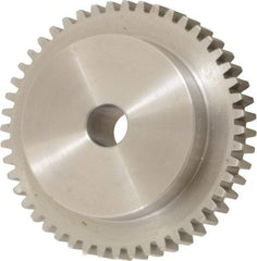 Boston Gear - 16 Pitch, 3" Pitch Diam, 48 Tooth Spur Gear - 1/2" Face Width, 1/2" Bore Diam, 2.19" Hub Diam, 14.5° Pressure Angle, Steel - Apex Tool & Supply