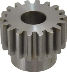 Boston Gear - 12 Pitch, 1-1/2" Pitch Diam, 18 Tooth Spur Gear - 3/4" Face Width, 5/8" Bore Diam, 1.15" Hub Diam, 14.5° Pressure Angle, Steel - Apex Tool & Supply