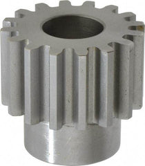 Boston Gear - 10 Pitch, 1.6" Pitch Diam, 16 Tooth Spur Gear - 1" Face Width, 3/4" Bore Diam, 1.22" Hub Diam, 14.5° Pressure Angle, Steel - Apex Tool & Supply