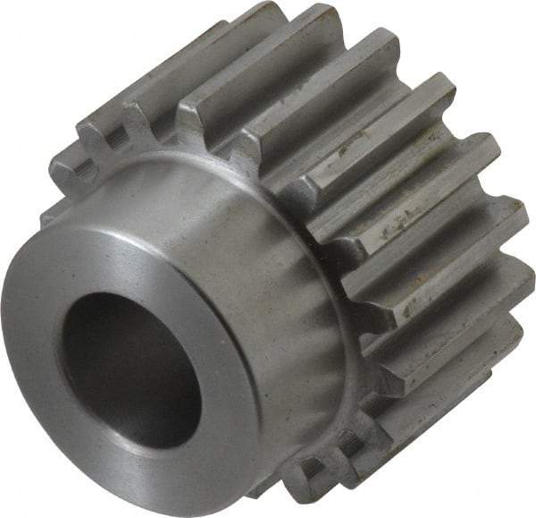 Boston Gear - 10 Pitch, 1.8" Pitch Diam, 18 Tooth Spur Gear - 1" Face Width, 3/4" Bore Diam, 1.42" Hub Diam, 14.5° Pressure Angle, Steel - Apex Tool & Supply