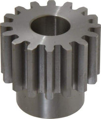 Boston Gear - 8 Pitch, 2" Pitch Diam, 16 Tooth Spur Gear - 1-1/4" Face Width, 7/8" Bore Diam, 1.56" Hub Diam, 14.5° Pressure Angle, Steel - Apex Tool & Supply