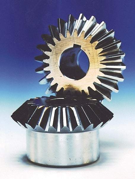 Boston Gear - 10 Pitch, 2" Pitch Diam, 20 Tooth Miter Gear - 0.45" Face Width, 1/2" Bore Diam, 1.62" Hub Diam, 20° Pressure Angle, Steel - Apex Tool & Supply