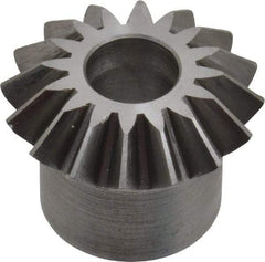 Boston Gear - 16 Pitch, 1" Pitch Diam, 16 Tooth Miter Gear - 0.23" Face Width, 3/8" Bore Diam, 3/4" Hub Diam, 20° Pressure Angle, Steel - Apex Tool & Supply