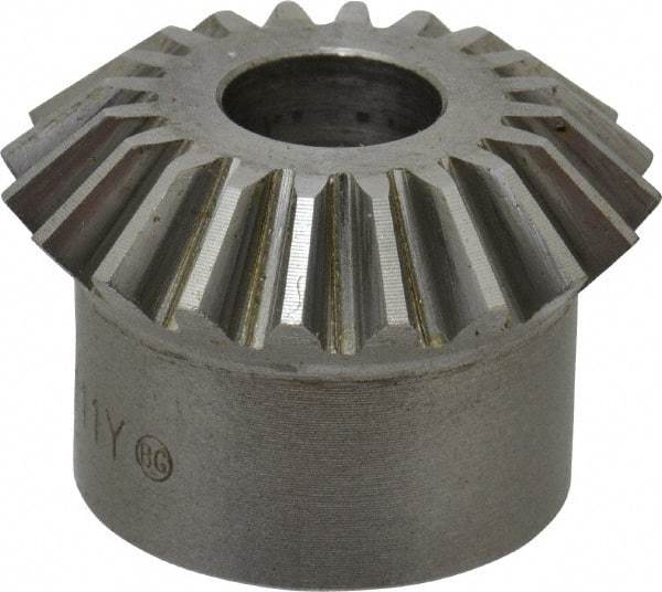 Boston Gear - 16 Pitch, 1-1/4" Pitch Diam, 20 Tooth Miter Gear - 0.28" Face Width, 7/16" Bore Diam, 1" Hub Diam, 20° Pressure Angle, Steel - Apex Tool & Supply