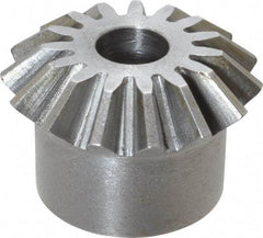 Boston Gear - 12 Pitch, 1-1/4" Pitch Diam, 15 Tooth Miter Gear - 0.29" Face Width, 3/8" Bore Diam, 1" Hub Diam, 20° Pressure Angle, Steel - Apex Tool & Supply
