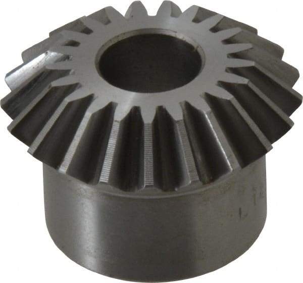 Boston Gear - 12 Pitch, 1-3/4" Pitch Diam, 21 Tooth Miter Gear - 0.4" Face Width, 5/8" Bore Diam, 1.38" Hub Diam, 20° Pressure Angle, Steel - Apex Tool & Supply