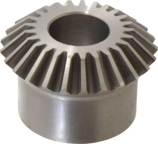 Boston Gear - 10 Pitch, 2-1/2" Pitch Diam, 25 Tooth Miter Gear - 0.56" Face Width, 1" Bore Diam, 2" Hub Diam, 20° Pressure Angle, Steel - Apex Tool & Supply