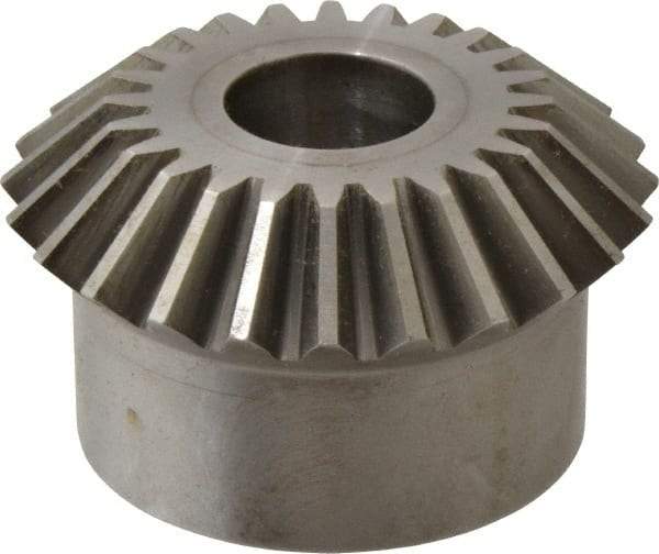 Boston Gear - 8 Pitch, 3" Pitch Diam, 24 Tooth Miter Gear - 0.68" Face Width, 1" Bore Diam, 2-1/2" Hub Diam, 20° Pressure Angle, Steel - Apex Tool & Supply