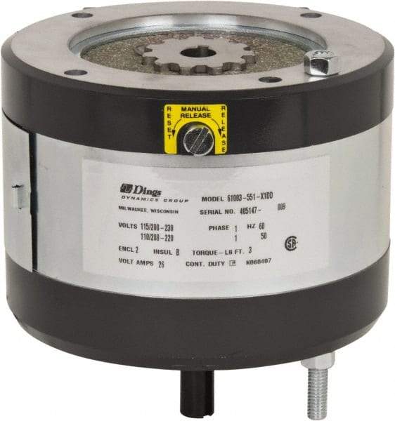 Dings Dynamics Group - 115/230 Volts at 60 Hertz, 3 Ft./Lb. Torque Disc Brake - 56C Frame, 5/8" Hub Bore, NEMA 2 Enclosure - Apex Tool & Supply