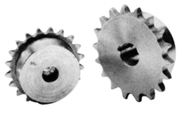 U.S. Tsubaki - 11 Teeth, 3/8" Chain Pitch, Chain Size 35, Finished Bore Sprocket - 5/8" Bore Diam, 1.331" Pitch Diam, 1-1/2" Outside Diam - Apex Tool & Supply