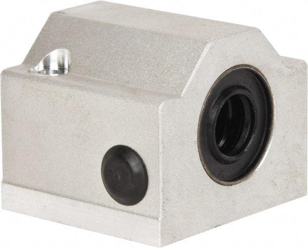 Thomson Industries - 12mm Inside Diam, 350 Lbs. Dynamic Capacity, Closed Single Pillow Block Linear Bearing - 35mm Overall Height x 43mm Overall Width, 23mm Btw Mount Hole Centers - Apex Tool & Supply