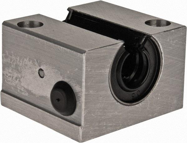 Thomson Industries - 12mm Inside Diam, 750 Lbs. Dynamic Capacity, Open Single Pillow Block Linear Bearing - 28mm Overall Height x 43" Overall Width, 23mm Btw Mount Hole Centers - Apex Tool & Supply