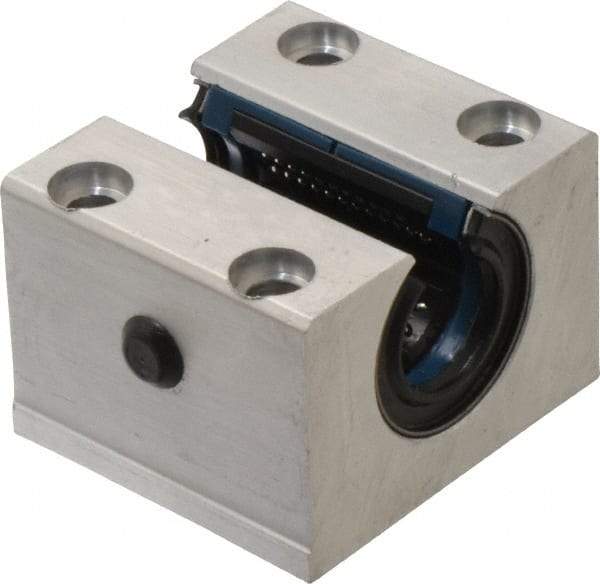 Thomson Industries - 20mm Inside Diam, 4,000 Lbs. Dynamic Capacity, Open Single Pillow Block Linear Bearing - 42mm Overall Height x 60" Overall Width, 32mm Btw Mount Hole Centers - Apex Tool & Supply