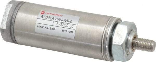 Norgren - 1" Stroke x 1-1/16" Bore Single Acting Air Cylinder - 1/8 Port, 5/16-24 Rod Thread - Apex Tool & Supply