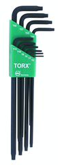 10 Piece - T6; T7; T8; T9; T10; T15; T20; T25; T27; T30 - Torx Long Arm L-Key Set - Apex Tool & Supply