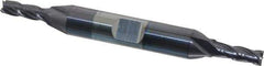Niagara Cutter - 3/16", 1/2" LOC, 3/8" Shank Diam, 3-1/4" OAL, 4 Flute, Solid Carbide Square End Mill - Double End, TiAlN Finish, Spiral Flute, 30° Helix, Centercutting, Right Hand Cut, Right Hand Flute, Series CD430 - Apex Tool & Supply