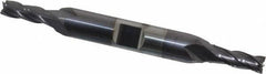 Niagara Cutter - 7/32", 9/16" LOC, 3/8" Shank Diam, 3-3/8" OAL, 4 Flute, Solid Carbide Square End Mill - Double End, TiAlN Finish, Spiral Flute, 30° Helix, Centercutting, Right Hand Cut, Right Hand Flute, Series CD430 - Apex Tool & Supply