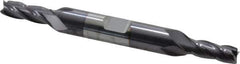 Niagara Cutter - 1/4", 5/8" LOC, 3/8" Shank Diam, 3-3/8" OAL, 4 Flute, Solid Carbide Square End Mill - Double End, TiAlN Finish, Spiral Flute, 30° Helix, Centercutting, Right Hand Cut, Right Hand Flute, Series CD430 - Apex Tool & Supply