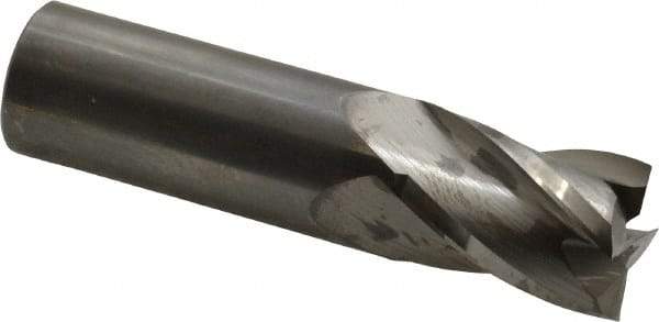 Niagara Cutter - 3/4", 1" LOC, 3/4" Shank Diam, 3" OAL, 4 Flute, Solid Carbide Square End Mill - Single End, Uncoated, Spiral Flute, 30° Helix, Centercutting, Right Hand Cut, Right Hand Flute, Series C430 - Apex Tool & Supply