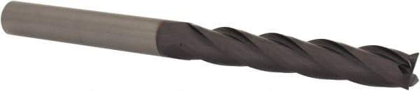 Niagara Cutter - 1/2", 3" LOC, 1/2" Shank Diam, 6" OAL, 4 Flute, Solid Carbide Square End Mill - Single End, TiAlN Finish, Spiral Flute, 30° Helix, Centercutting, Right Hand Cut, Right Hand Flute, Series C430 - Apex Tool & Supply