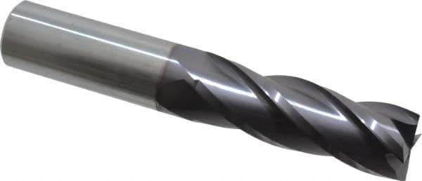 Niagara Cutter - 1", 3" LOC, 1" Shank Diam, 6" OAL, 4 Flute, Solid Carbide Square End Mill - Single End, TiAlN Finish, Spiral Flute, 30° Helix, Centercutting, Right Hand Cut, Right Hand Flute, Series C430 - Apex Tool & Supply