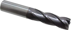 Niagara Cutter - 1", 3" LOC, 1" Shank Diam, 6" OAL, 4 Flute, Solid Carbide Square End Mill - Single End, TiAlN Finish, Spiral Flute, 30° Helix, Centercutting, Right Hand Cut, Right Hand Flute, Series C430 - Apex Tool & Supply