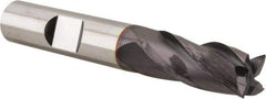 Niagara Cutter - 3/8", 7/8" LOC, 3/8" Shank Diam, 2-1/2" OAL, 4 Flute, Solid Carbide Square End Mill - Single End, TiAlN Finish, Spiral Flute, 30° Helix, Centercutting, Right Hand Cut, Right Hand Flute, Series CNC430 - Apex Tool & Supply