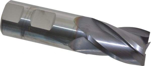 Niagara Cutter - 1", 1-1/2" LOC, 1" Shank Diam, 4" OAL, 4 Flute, Solid Carbide Square End Mill - Single End, TiAlN Finish, Spiral Flute, 30° Helix, Centercutting, Right Hand Cut, Right Hand Flute, Series CNC430 - Apex Tool & Supply