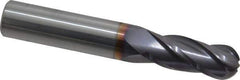 Niagara Cutter - 13/32" Diam, 1" LOC, 4 Flute Solid Carbide Ball End Mill - TiAlN Finish, Single End, 2-3/4" OAL, 7/16" Shank Diam, Spiral Flute - Apex Tool & Supply