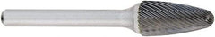 OSG - 3/4" Cut Diam, 1/4" Shank Diam, Tree Head Fluted Cut Burr - Carbide, Radius End, 1-1/2" LOC, 2" OAL - Apex Tool & Supply
