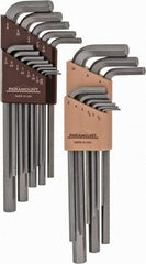 Paramount - 22 Piece L-Key Hex Key Set - Hex Range 0.05 to 3/8", 7-1/4" OAL, Steel - Apex Tool & Supply
