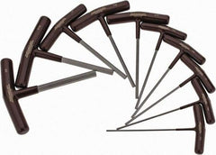 Paramount - 10 Piece T-Handle Hex Key Set - Hex Range 3/32 to 3/8", 6" OAL, Steel - Apex Tool & Supply